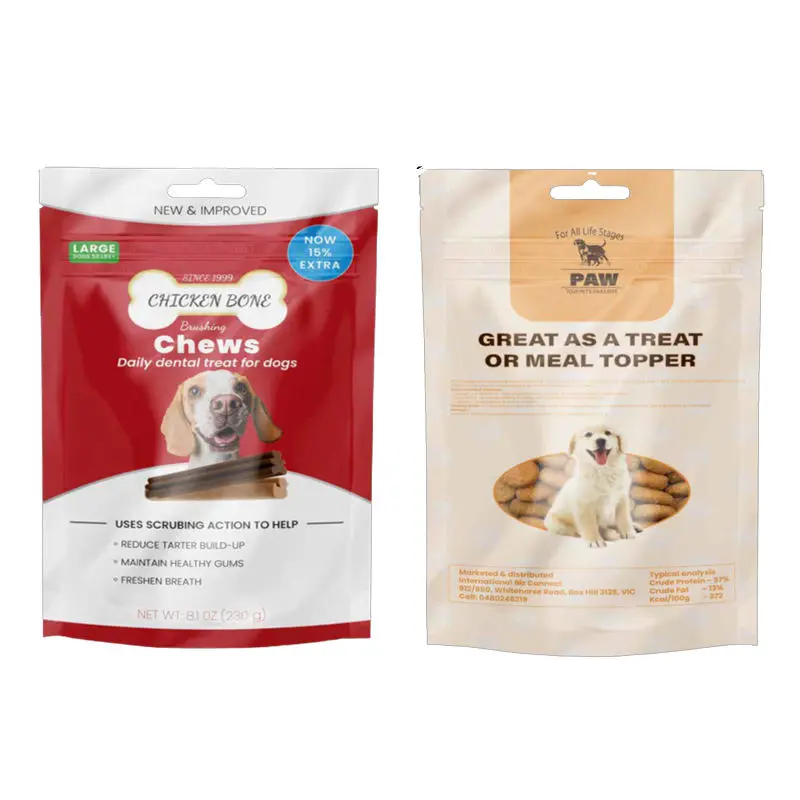 2 dog food bags printed with dog pictures 2 dog food bags printed with dog pictures